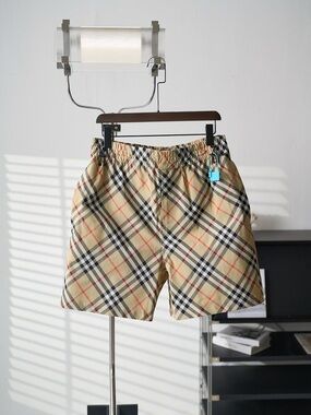 Burberry Beige Plaid Men’s Swim Trunks